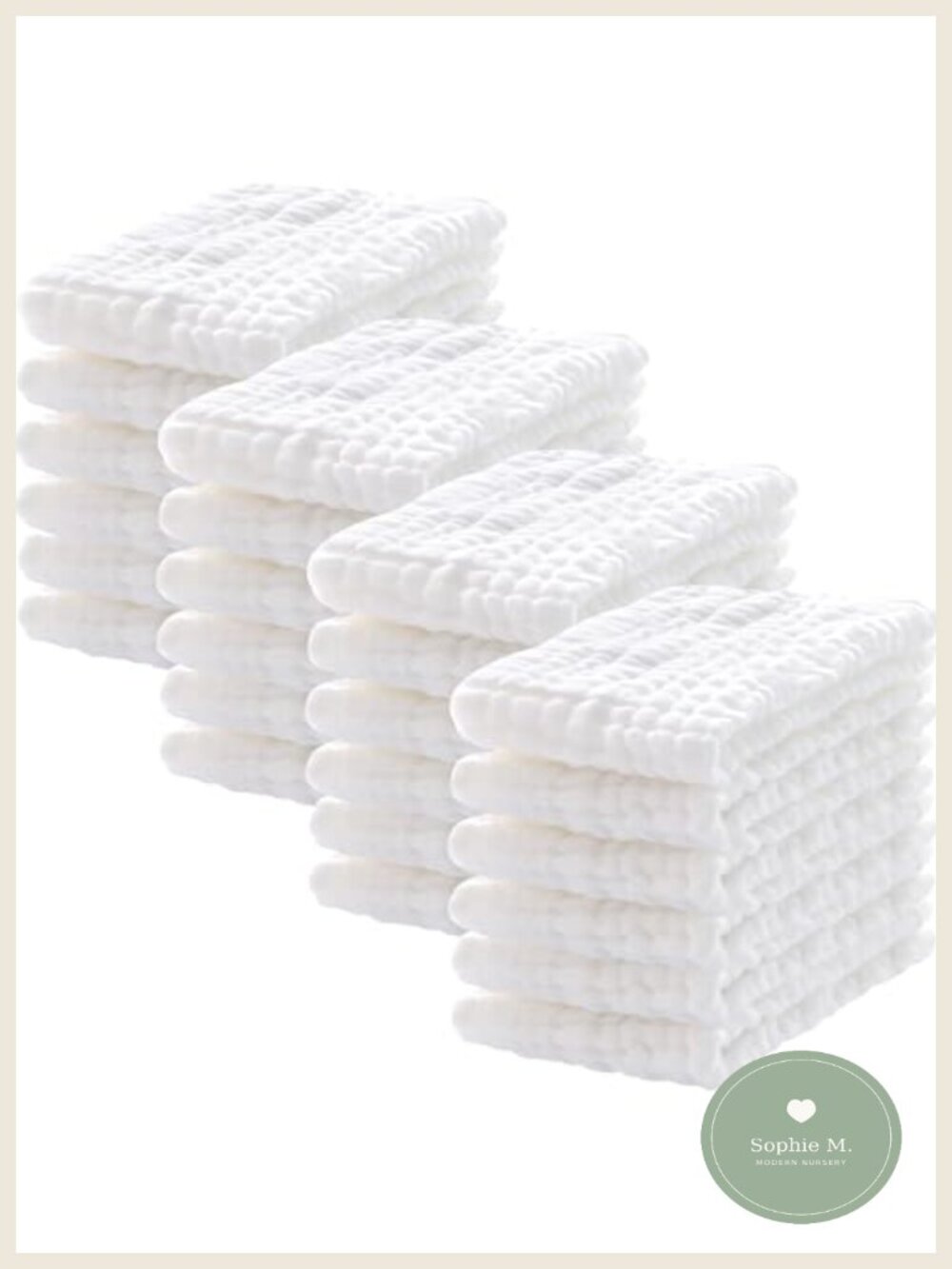 24 Pack Muslin Burp Cloths 100% Cotton Large 20x10 Extra Soft Absorbent
